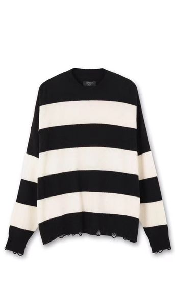sweaters 21fw black white stripes represent sweater men woman sweatshirts crewneck vintage destroyed tassel knitted jumper, White;black
sweaters 21fw black white stripes represent sweater men woman sweatshirts crewneck vintage destroyed tassel knitted jumper, White;black