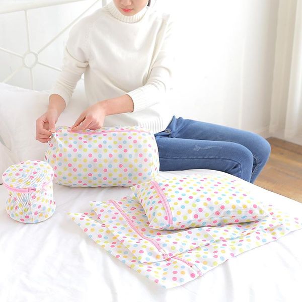 storage bags dots printing zippered mesh laundry bag nylon washing net for underwear sock machine pouch clothes bra
storage bags dots printing zippered mesh laundry bag nylon washing net for underwear sock machine pouch clothes bra