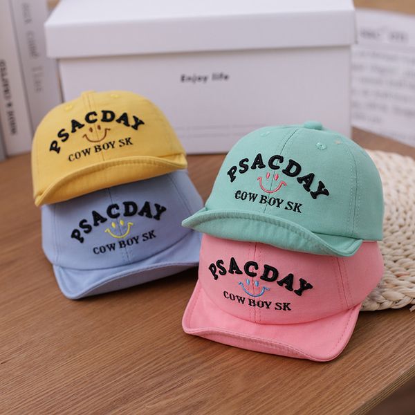 simple baby cap spring and summer boys girls smiling face soft brim hat children's english baseball, Blue;gray
simple baby cap spring and summer boys girls smiling face soft brim hat children's english baseball, Blue;gray