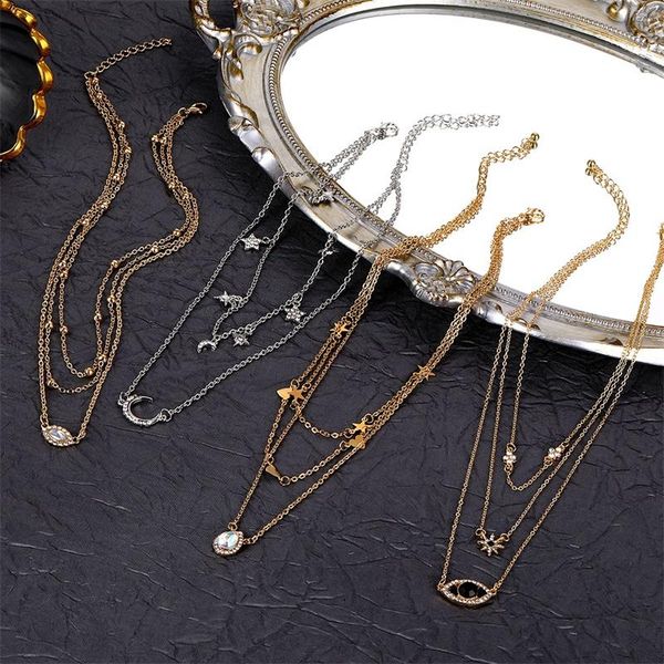pendant necklaces ifmia fashion multi layer lock portrait pendants for women gold color metal key heart necklace design jewelry gift, Silver
pendant necklaces ifmia fashion multi layer lock portrait pendants for women gold color metal key heart necklace design jewelry gift, Silver