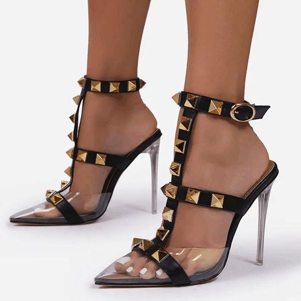 sandals summer transparent pumps women pointed toe rivets design crystal heel ladies shoes stiletto high heels wedding dress, Black
sandals summer transparent pumps women pointed toe rivets design crystal heel ladies shoes stiletto high heels wedding dress, Black