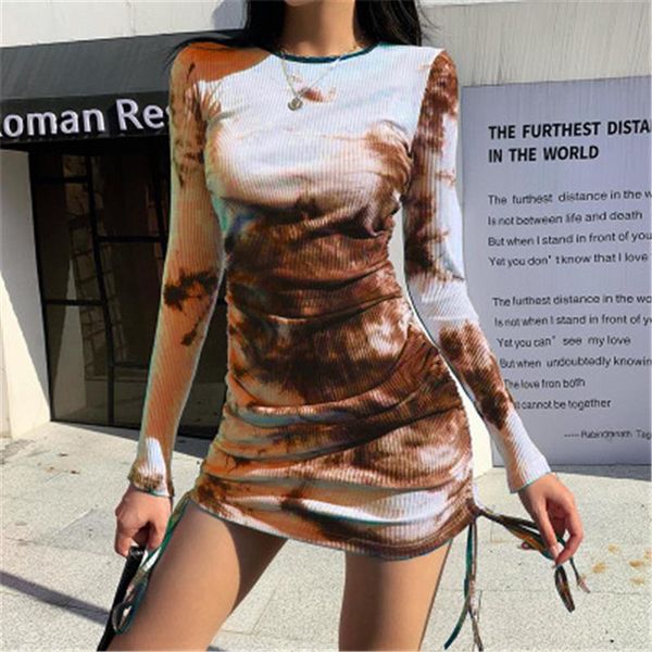 womens tie-dye dresses fashion trend shirring long sleeve round neck short skirts designer female spring all-match skinny casual dress, Black;gray
womens tie-dye dresses fashion trend shirring long sleeve round neck short skirts designer female spring all-match skinny casual dress, Black;gray