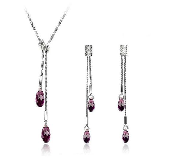 earrings & necklace fashion austrian crystal necklaces jewelry sets for women, Silver
earrings & necklace fashion austrian crystal necklaces jewelry sets for women, Silver