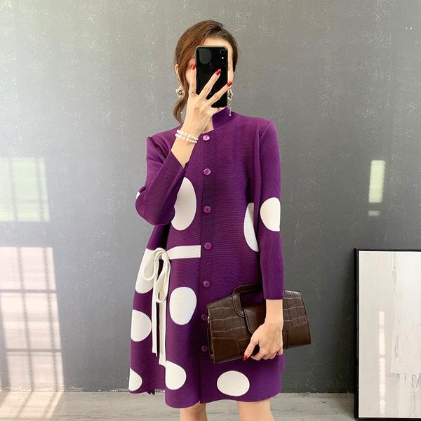 women's jackets 2021 autumn polka dot jacket miyak fold loose plus size three-quarter sleeve lace-up buttoned stand-up collar cardigan, Black;brown
women's jackets 2021 autumn polka dot jacket miyak fold loose plus size three-quarter sleeve lace-up buttoned stand-up collar cardigan, Black;brown