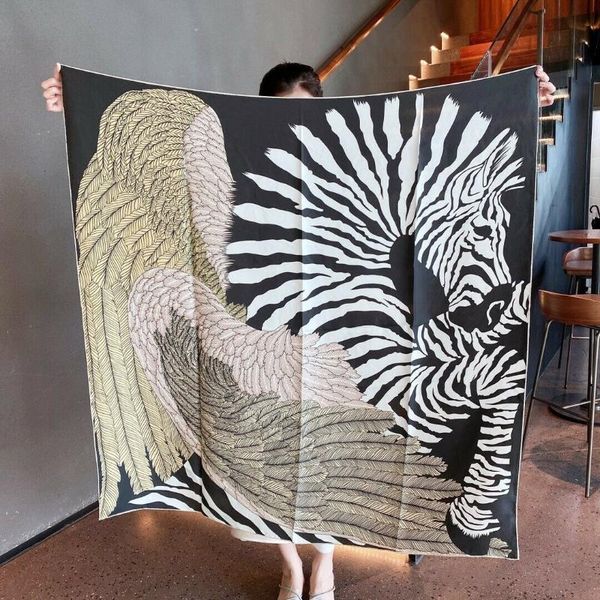 scarves luxury 100% twill silk scarf women fashion zebra shawl stole sand wash hijab kerchief head neck bandana 105*105cm, Blue;gray
scarves luxury 100% twill silk scarf women fashion zebra shawl stole sand wash hijab kerchief head neck bandana 105*105cm, Blue;gray