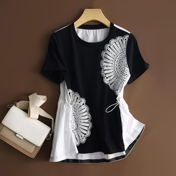 summer design 2021 lace beaded patchwork slim women t-shirts o-neck drawstring female pulls tees women's t-shirt, White
summer design 2021 lace beaded patchwork slim women t-shirts o-neck drawstring female pulls tees women's t-shirt, White