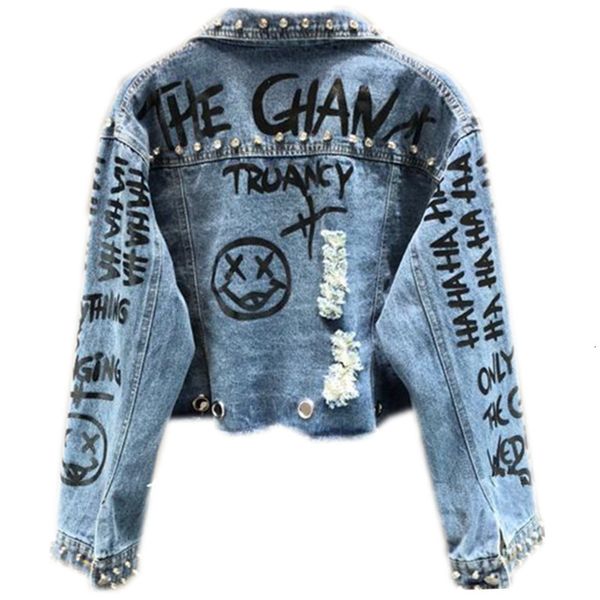 women's jackets fashion jeans spring autumn graffiti alphabet printing rivet short denim student basic coats haaj, Black;brown
women's jackets fashion jeans spring autumn graffiti alphabet printing rivet short denim student basic coats haaj, Black;brown