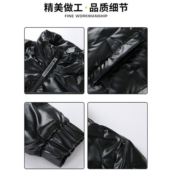 Light et autumn and winter bright face stand collar short warm white duck down new loose thickened men's coat, Black
Light et autumn and winter bright face stand collar short warm white duck down new loose thickened men's coat, Black