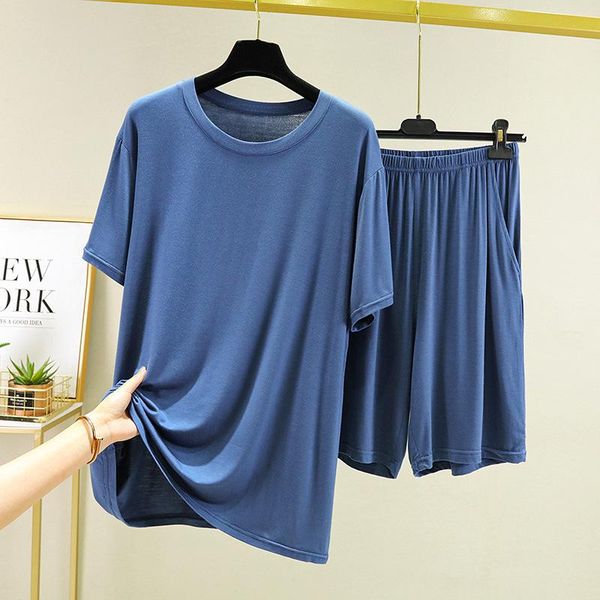 men's sleepwear men plus size 4xl modal pajamas suit summer nightwear intimate lingerie short sleeve 2pcs sleep set pyjamas homewear, Black;brown 
men's sleepwear men plus size 4xl modal pajamas suit summer nightwear intimate lingerie short sleeve 2pcs sleep set pyjamas homewear, Black;brown