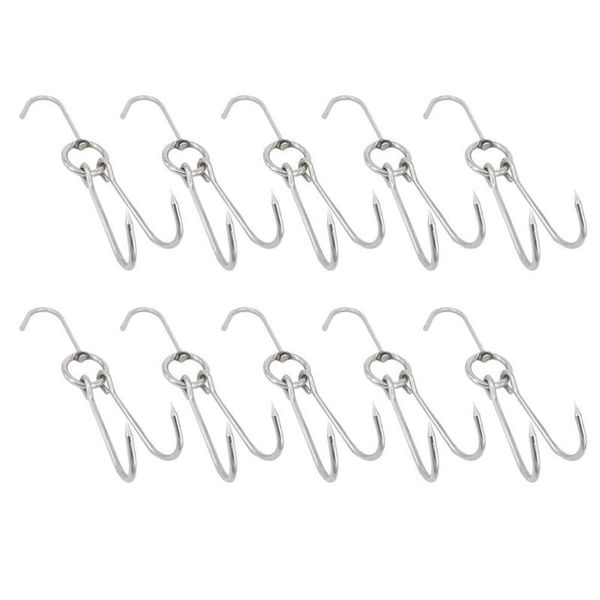 10pcs stainless steel double hanger drying roast hook for duck bacon hams butcher bbq grill cooking hooks & rails
10pcs stainless steel double hanger drying roast hook for duck bacon hams butcher bbq grill cooking hooks & rails