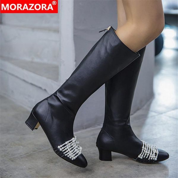 boots morazora 2021 winter arrive fashion knee high med heels square toe quality genuine leather women1, Black
boots morazora 2021 winter arrive fashion knee high med heels square toe quality genuine leather women1, Black