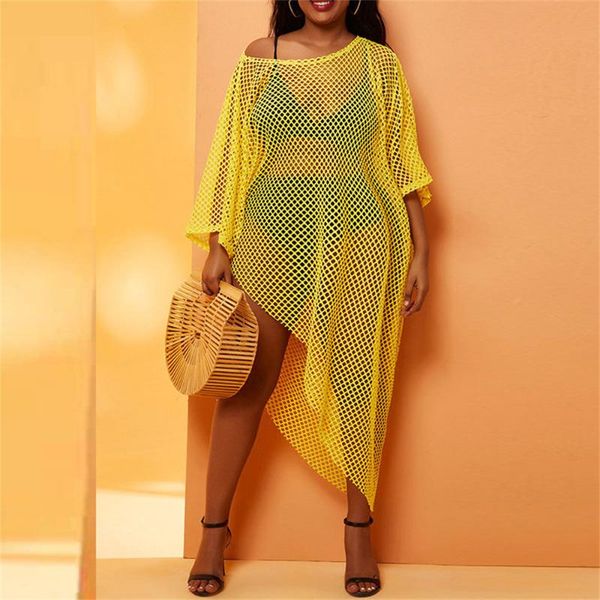 women's swimwear 2021 hollow out knitted beach dress women o neck long sleeve loose crochet swimsuit cover up vestidos female bathing s, White;black
women's swimwear 2021 hollow out knitted beach dress women o neck long sleeve loose crochet swimsuit cover up vestidos female bathing s, White;black