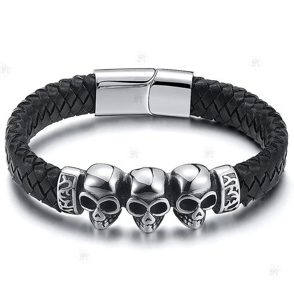 charm bracelets 2021 mens leather bracelet punk rock skull men stainless steel jewelry pulseras hombre skeleton jewellery bangles, Golden;silver
charm bracelets 2021 mens leather bracelet punk rock skull men stainless steel jewelry pulseras hombre skeleton jewellery bangles, Golden;silver