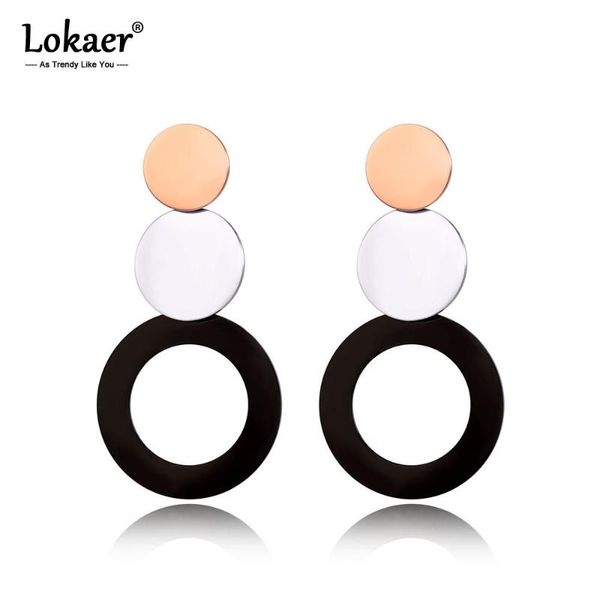 stud lokaer hyperbole stainless steel black/rose gold combined circle earrings bohemia style creative jewelry for women e19101, Golden;silver
stud lokaer hyperbole stainless steel black/rose gold combined circle earrings bohemia style creative jewelry for women e19101, Golden;silver