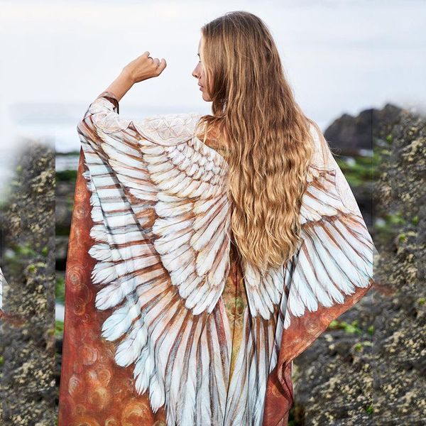 women's swimwear summer loose cover ups dress female beachdress boho style smock wing print long sleeve bikini pullover for women ladie, White;black
women's swimwear summer loose cover ups dress female beachdress boho style smock wing print long sleeve bikini pullover for women ladie, White;black