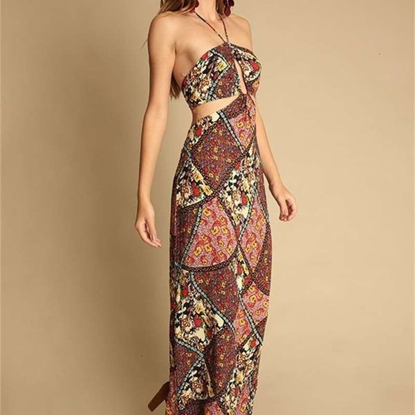 dresses style casual holiday beach hanging neck long dress printed open back skirt, Black;gray
dresses style casual holiday beach hanging neck long dress printed open back skirt, Black;gray