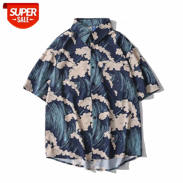 men's retro wave full version printed short-sleeved shirt hip-hop loose bf casual jacket #eq0q, White;black
men's retro wave full version printed short-sleeved shirt hip-hop loose bf casual jacket #eq0q, White;black