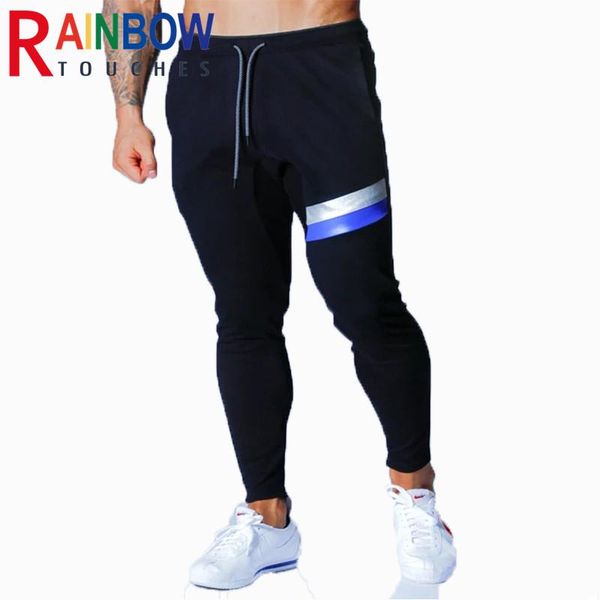 men's pants rainbowtouches gym muscle man casual color matching sports slim hip hop style pencil, Black
men's pants rainbowtouches gym muscle man casual color matching sports slim hip hop style pencil, Black