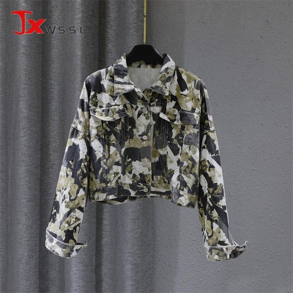 women's jackets women denim jacket spring autumn fashion camouflage print loose jeans short coat female tide, Black;brown
women's jackets women denim jacket spring autumn fashion camouflage print loose jeans short coat female tide, Black;brown