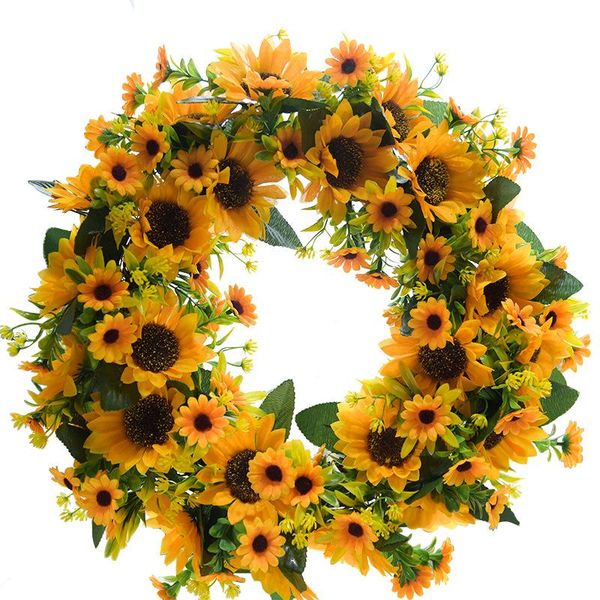 decorative flowers & wreaths 1pc silk sunflower artificial wreath wall pendant for home wedding background fake sun flower garland
decorative flowers & wreaths 1pc silk sunflower artificial wreath wall pendant for home wedding background fake sun flower garland
