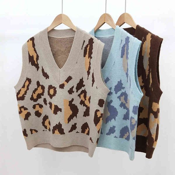 paris girl autumn v-neck knitted vest loose personality leopard jacquard vintage women's sleeveless tank pullover 210524, Black;white
paris girl autumn v-neck knitted vest loose personality leopard jacquard vintage women's sleeveless tank pullover 210524, Black;white