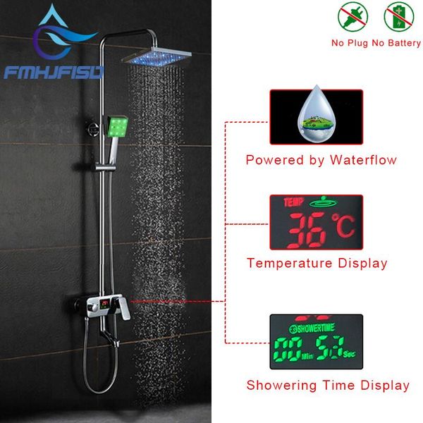 digital display led bathroom shower faucet rainfall head with hand cold and water sets
digital display led bathroom shower faucet rainfall head with hand cold and water sets