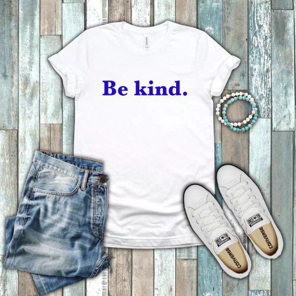 be kind motivational inspirational teacher gift blue white cotton t-shirt, White;black
be kind motivational inspirational teacher gift blue white cotton t-shirt, White;black