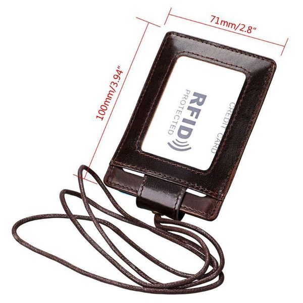 card holders d0ud portable rfid id badge holder genuine leather pocket case business wallet lanyard, Brown;gray
card holders d0ud portable rfid id badge holder genuine leather pocket case business wallet lanyard, Brown;gray