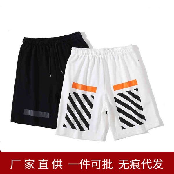 Religious Chao Brand Off Shorts Diagonal Stripe Ow White Men's and Women's Loose Beach Pants, Black
Religious Chao Brand Off Shorts Diagonal Stripe Ow White Men's and Women's Loose Beach Pants, Black