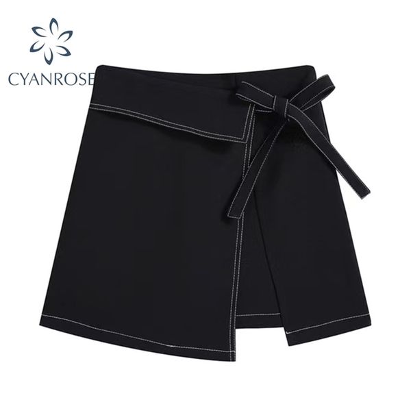 a-line black crop skirts women vintage korean high waist bandage bownot design irregular spliced clothing fashion ol ins 210515
a-line black crop skirts women vintage korean high waist bandage bownot design irregular spliced clothing fashion ol ins 210515