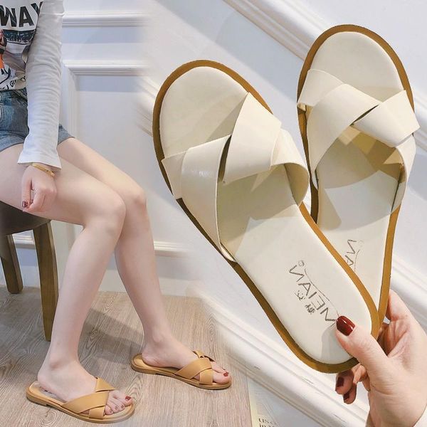 slippers summer fashionable womenflat with bottom pu leather ladies slide shoes, Black
slippers summer fashionable womenflat with bottom pu leather ladies slide shoes, Black