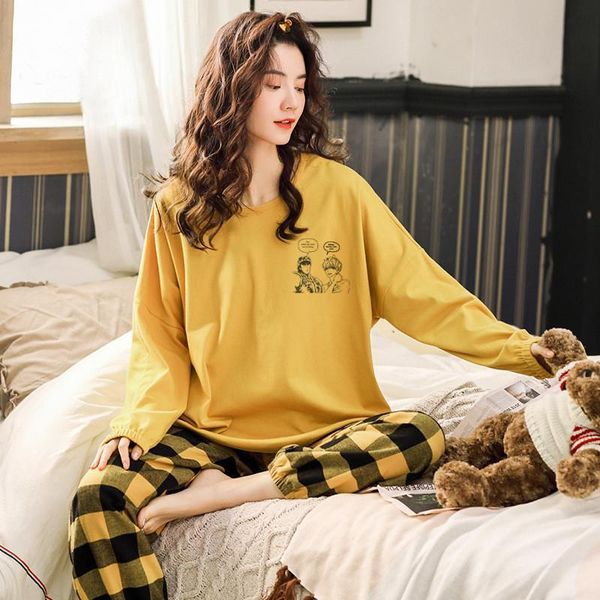 women sleepwear cotton pajamas set cute cartoon homewear home clothes lounge wear autumn long sleeve female, Black;red
women sleepwear cotton pajamas set cute cartoon homewear home clothes lounge wear autumn long sleeve female, Black;red