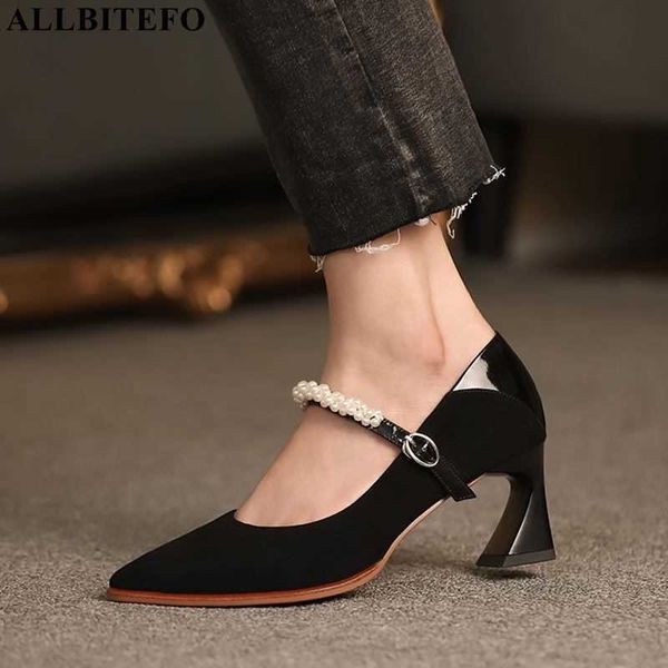 allbitefo beaded design sheepskin suede genuine leather women heels shoes fashion high heel shoes party wedding shoes high heels 210611, Black
allbitefo beaded design sheepskin suede genuine leather women heels shoes fashion high heel shoes party wedding shoes high heels 210611, Black