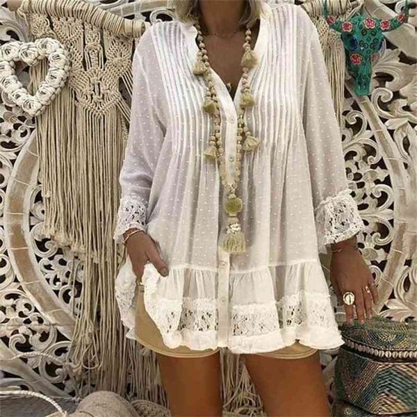 5xl plus size white lace blouse women summer v neck long sleeve chiffon shirt big sizes loose ladies tunic 210730
5xl plus size white lace blouse women summer v neck long sleeve chiffon shirt big sizes loose ladies tunic 210730