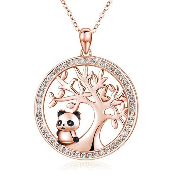 pendant necklaces cute panda animal necklace round crystal bamboo gift for lover women, Silver
pendant necklaces cute panda animal necklace round crystal bamboo gift for lover women, Silver