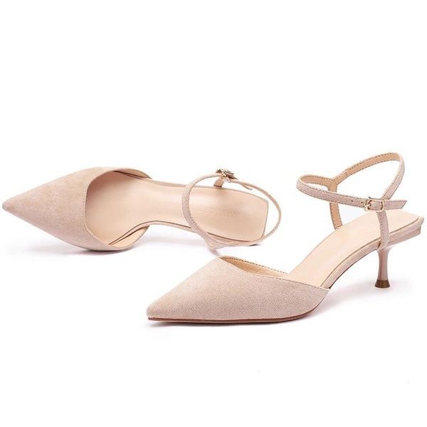 sandals summer women narrow band vintage 5.5cm thin high heels flock buckle strap pointed toe shallow cover heel back, Black
sandals summer women narrow band vintage 5.5cm thin high heels flock buckle strap pointed toe shallow cover heel back, Black
