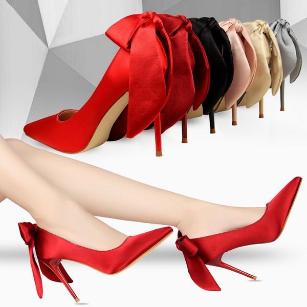 dress shoes 2021 spring fashion female stiletto heels shallow mouth pointed satin bow wedding large size, Black
dress shoes 2021 spring fashion female stiletto heels shallow mouth pointed satin bow wedding large size, Black