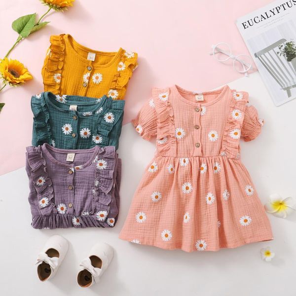 girl's dresses children dress girls short-sleeved cute daisy flower printed ruffles floral frill button knee-length skirt princess 12m-, Red;yellow
girl's dresses children dress girls short-sleeved cute daisy flower printed ruffles floral frill button knee-length skirt princess 12m-, Red;yellow