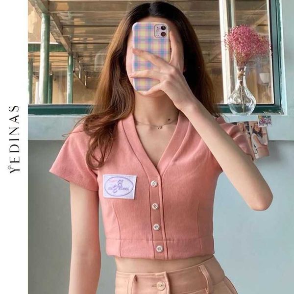 yedinas summer vintage t shirt short sleeve knitted t-shirt women elastic korean style crop slim tee 210527, White
yedinas summer vintage t shirt short sleeve knitted t-shirt women elastic korean style crop slim tee 210527, White