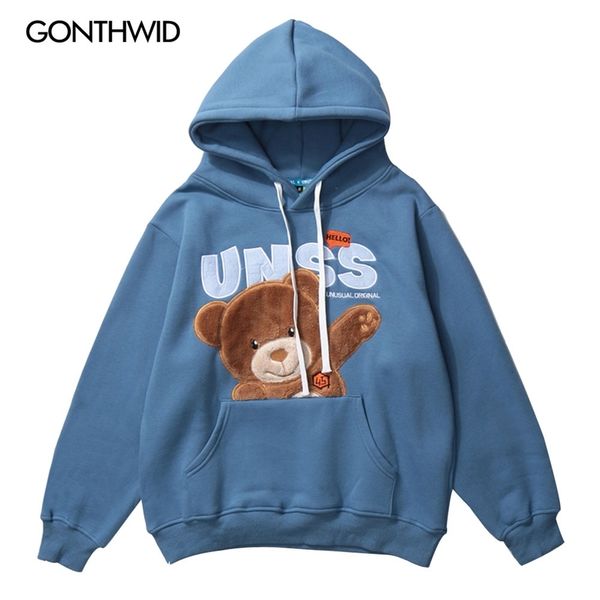 gonthwid creative embroidery hello bear hoodies streetwear hip hop casual pullover hooded sweatshirts mens harajuku 210728, Black
gonthwid creative embroidery hello bear hoodies streetwear hip hop casual pullover hooded sweatshirts mens harajuku 210728, Black