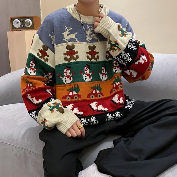 men's sweaters autumn and winter clothing happy christmas fashion trend brand sweater women's youth, White;black
men's sweaters autumn and winter clothing happy christmas fashion trend brand sweater women's youth, White;black