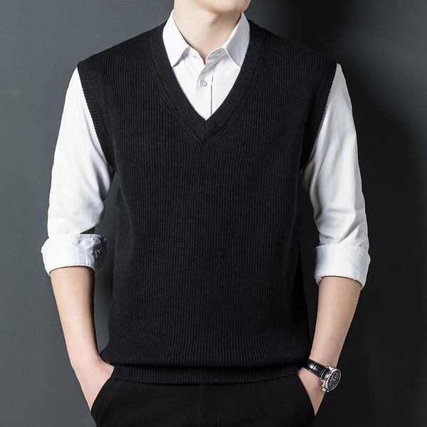 men's vests autumn and winter coat wool vest men's v-neck sleeveless sweater warm casual, Black;white
men's vests autumn and winter coat wool vest men's v-neck sleeveless sweater warm casual, Black;white