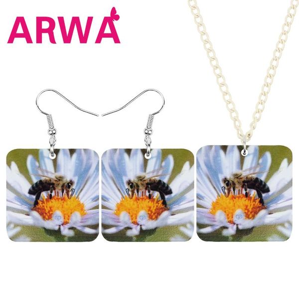 earrings & necklace arwa acrylic square flower bee honeybee jewelry sets animal insect for women teens kid trendy gift decoration, Silver
earrings & necklace arwa acrylic square flower bee honeybee jewelry sets animal insect for women teens kid trendy gift decoration, Silver
