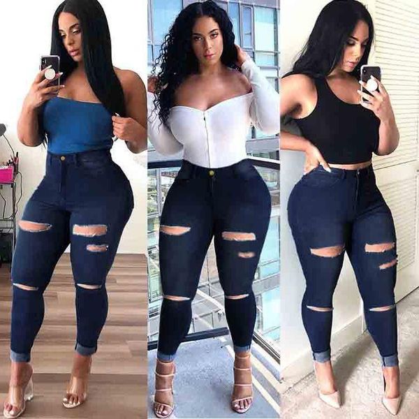women's jeans shzq women solid color plus size ripped lady's streetwear high waist bodycon hollow out pencil denim pants 2021 autu, Blue
women's jeans shzq women solid color plus size ripped lady's streetwear high waist bodycon hollow out pencil denim pants 2021 autu, Blue