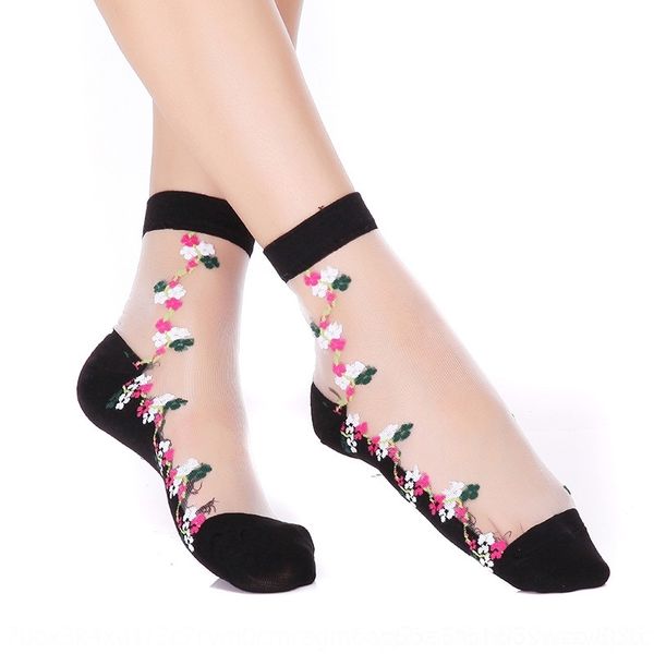wxii 2021 spring and summerglass silk hosiery socks cotton bottom creative black silk rose stockings women's stockings, Black;white
wxii 2021 spring and summerglass silk hosiery socks cotton bottom creative black silk rose stockings women's stockings, Black;white