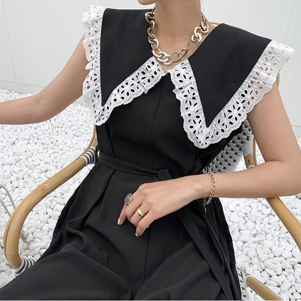 women's pants & capris 2021 hollow out lace ruffles v-neck cargo women summer korean high waist solid drawstring long trousers, Black;white
women's pants & capris 2021 hollow out lace ruffles v-neck cargo women summer korean high waist solid drawstring long trousers, Black;white