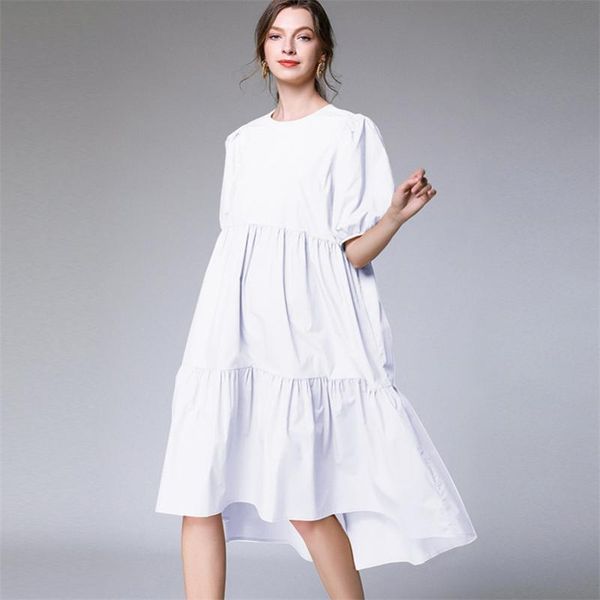 party dresses women cotton linen irregular dress summer casual fashion puff half sleeves solid ruffle, White;black
party dresses women cotton linen irregular dress summer casual fashion puff half sleeves solid ruffle, White;black