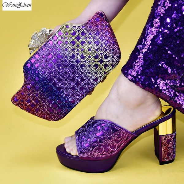 dress shoes african women matching and bag set with rhinestone in italy purple color wenzhan 37-42d912-27, Black
dress shoes african women matching and bag set with rhinestone in italy purple color wenzhan 37-42d912-27, Black