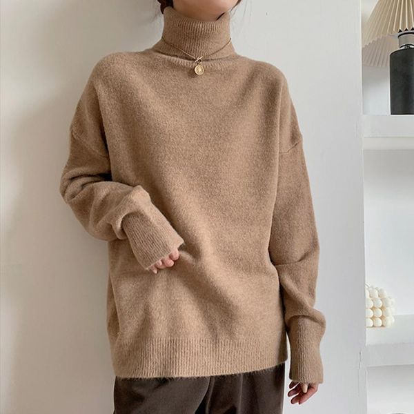 women's sweaters autumn ladies korean fashion loose turtleneck warm knitted sweater casual all-match thin pullovers simplicity, White;black
women's sweaters autumn ladies korean fashion loose turtleneck warm knitted sweater casual all-match thin pullovers simplicity, White;black