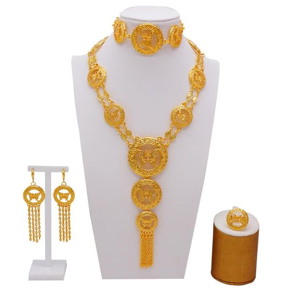 earrings & necklace dubai 24k butterfly pattern jewelry sets gold earring set for women african wedding party ethiopia gifts 2021, Silver
earrings & necklace dubai 24k butterfly pattern jewelry sets gold earring set for women african wedding party ethiopia gifts 2021, Silver